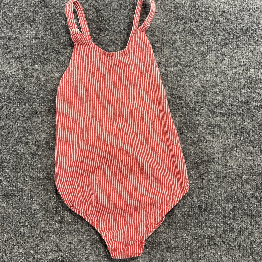 Vintage 80s Marimekko Little People Striped Swimsuit 2T USA